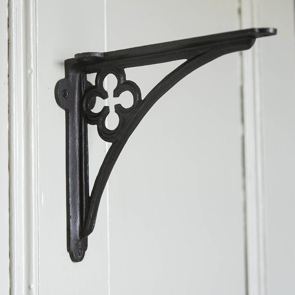 Gothic Style Shelf Bracket in Black Antique Iron