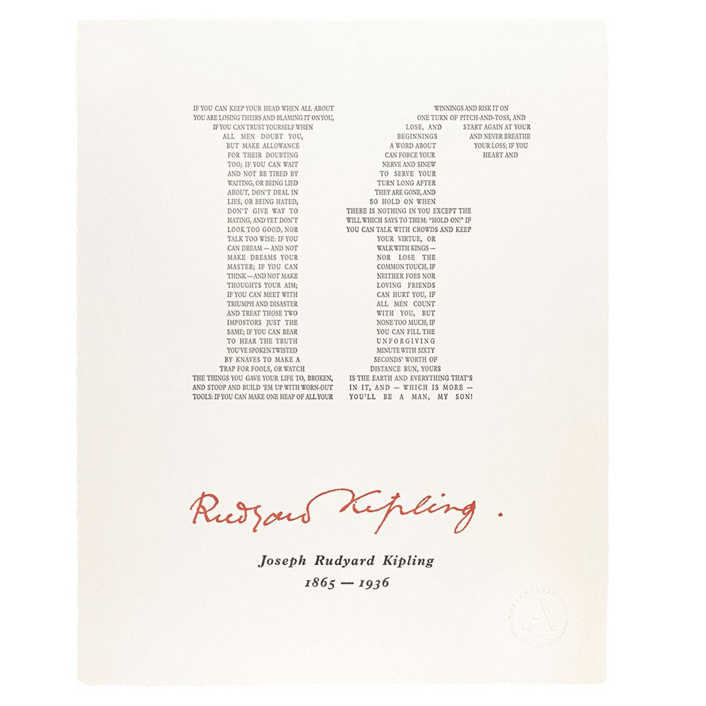 If Poem by Rudyard Kipling Letterpress Art Print