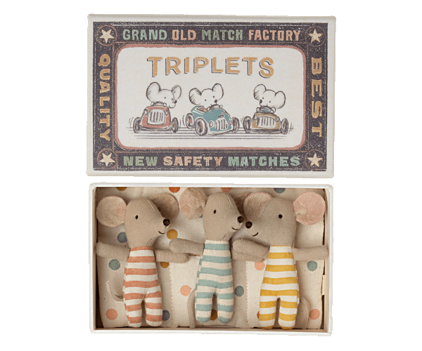 Maileg Baby Mice Triplets in Matchbox