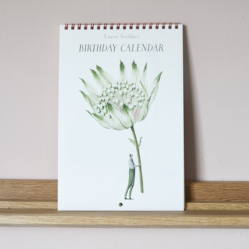 Laura Stoddart birthday calendar featuring botanical illustrations