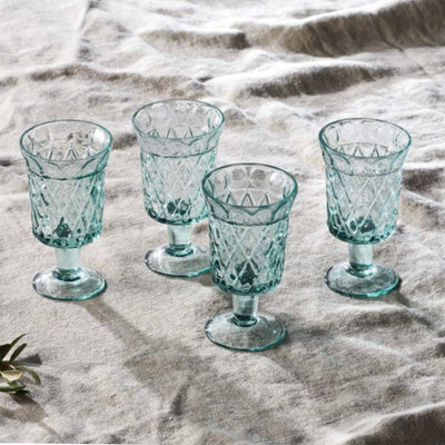 Set of 4 Karala Recycled Glass Wine Glasses