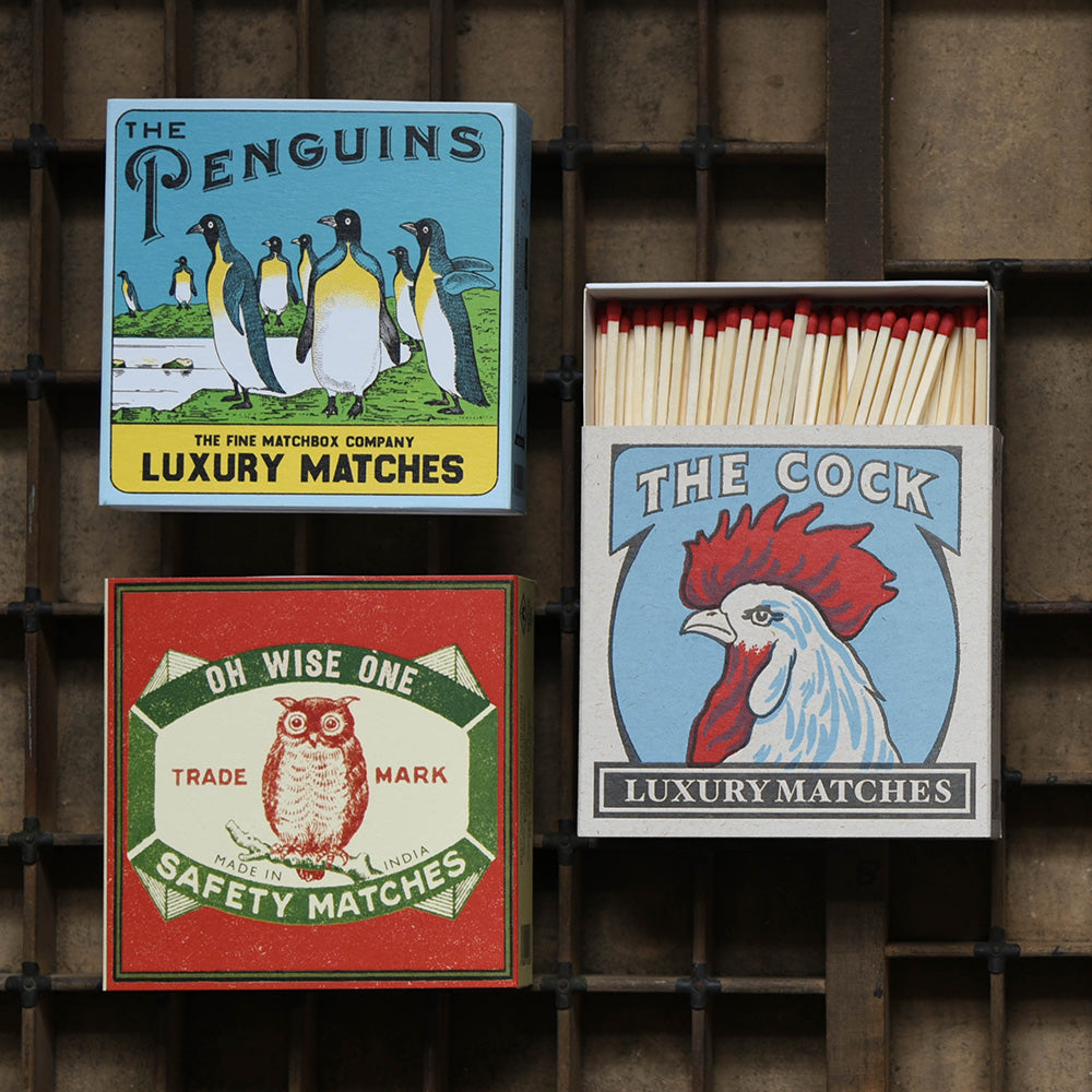 Three Boxes of Large Luxury Matches in Various Bird Designs