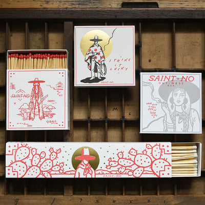 Four Boxes of Large Luxury Matches in Various Wild West Cowboy Designs