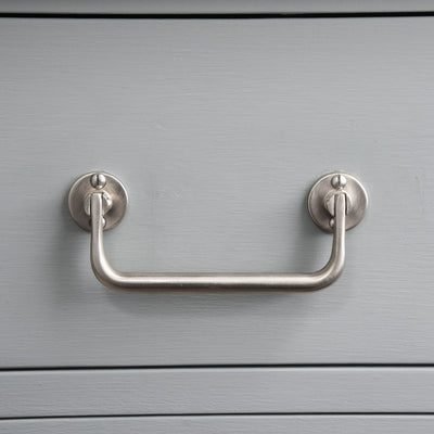 Lifting Drawer Pull Handle in Satin Nickel from Front