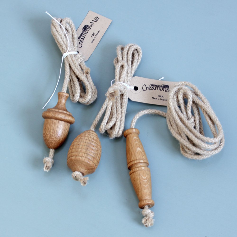 Three style of light pulls with rope laid flat