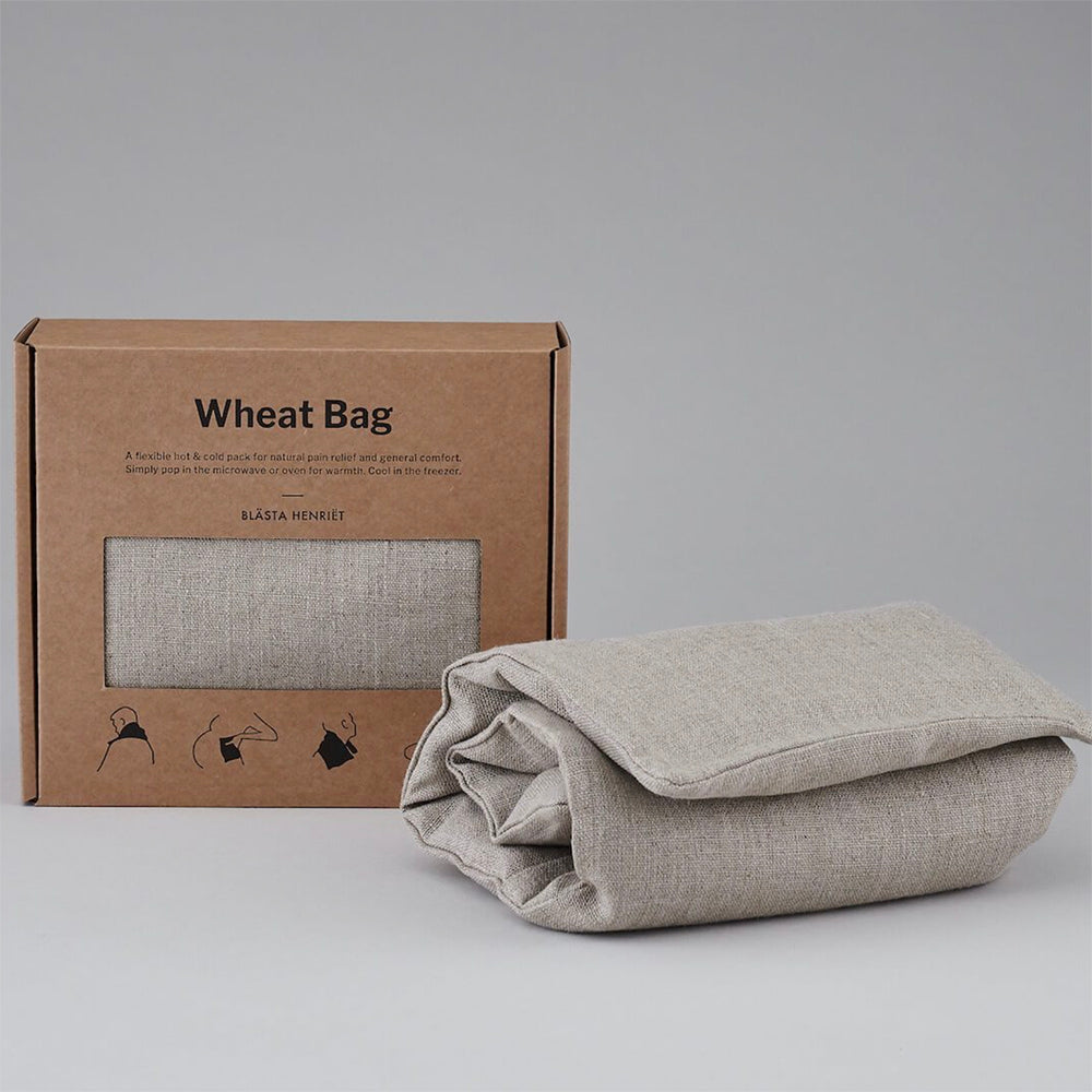 linen wheat bag in natural design with presentation box