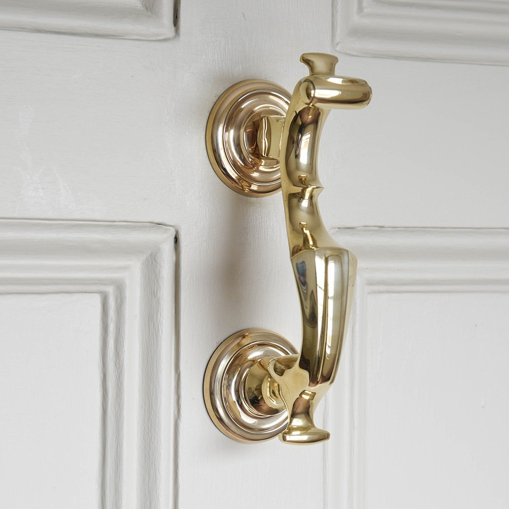 London Doctors Door Knocker in Polished Brass