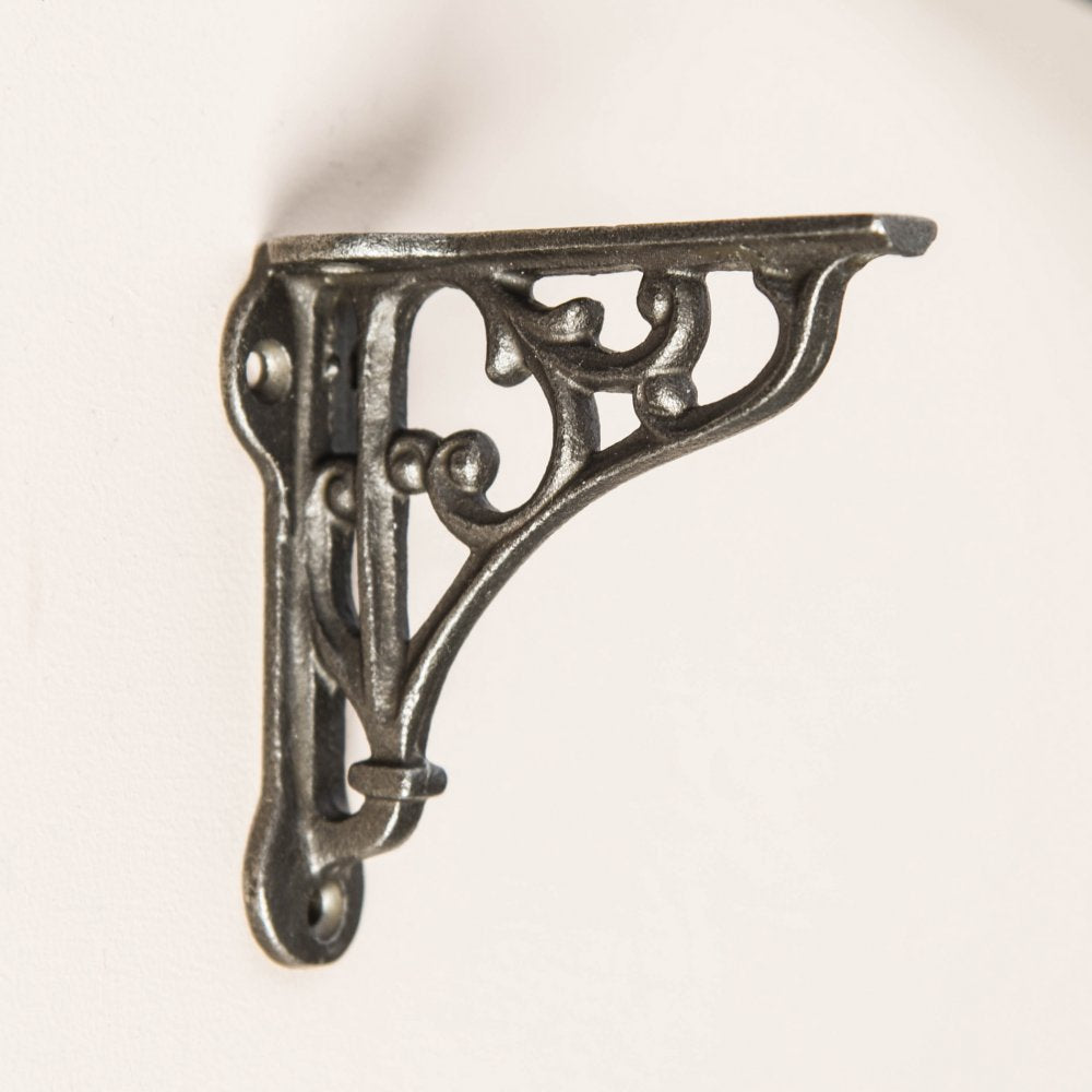 Mini Ornate Floral Pantry Bracket in Cast Iron