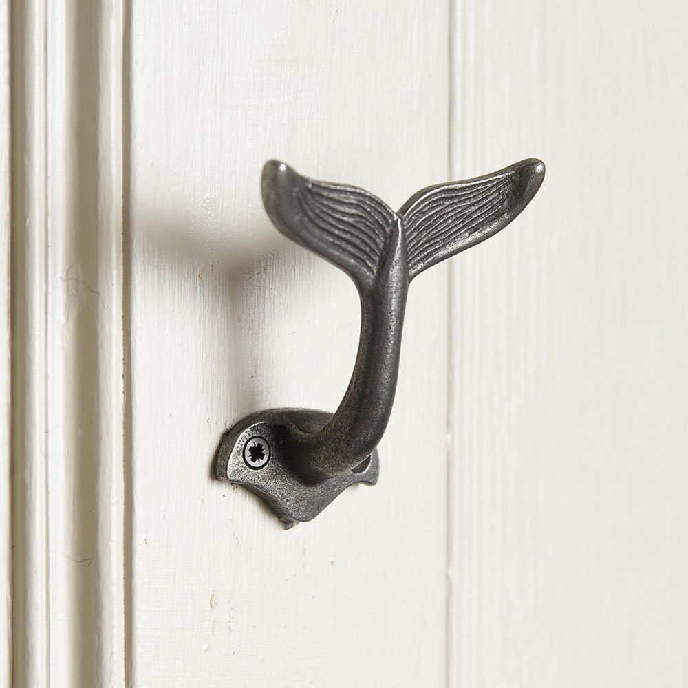Whale Tail Shaped Coat Hook in Cast Iron
