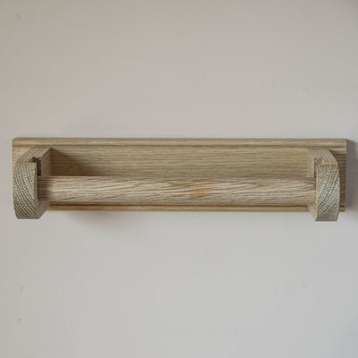 Oak kitchen roll holder front view