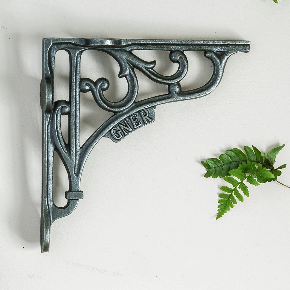 Ornate Shelf Bracket in Cast Iron with 'GNER' (Great North Eastern Railway) Text