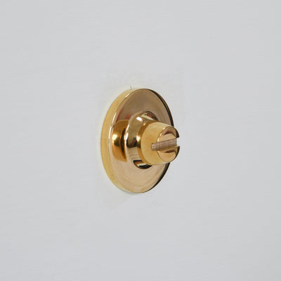 Back of Oval Bathroom Thumbturn in Polished Brass