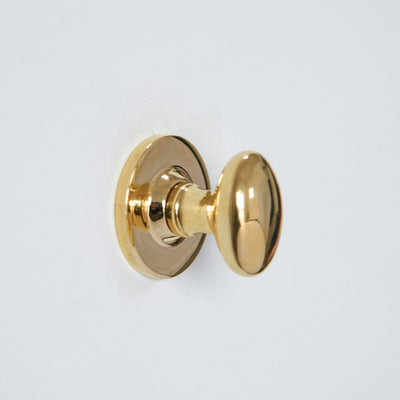 Oval Shaped Bathroom Thumbturn in Polished Brass