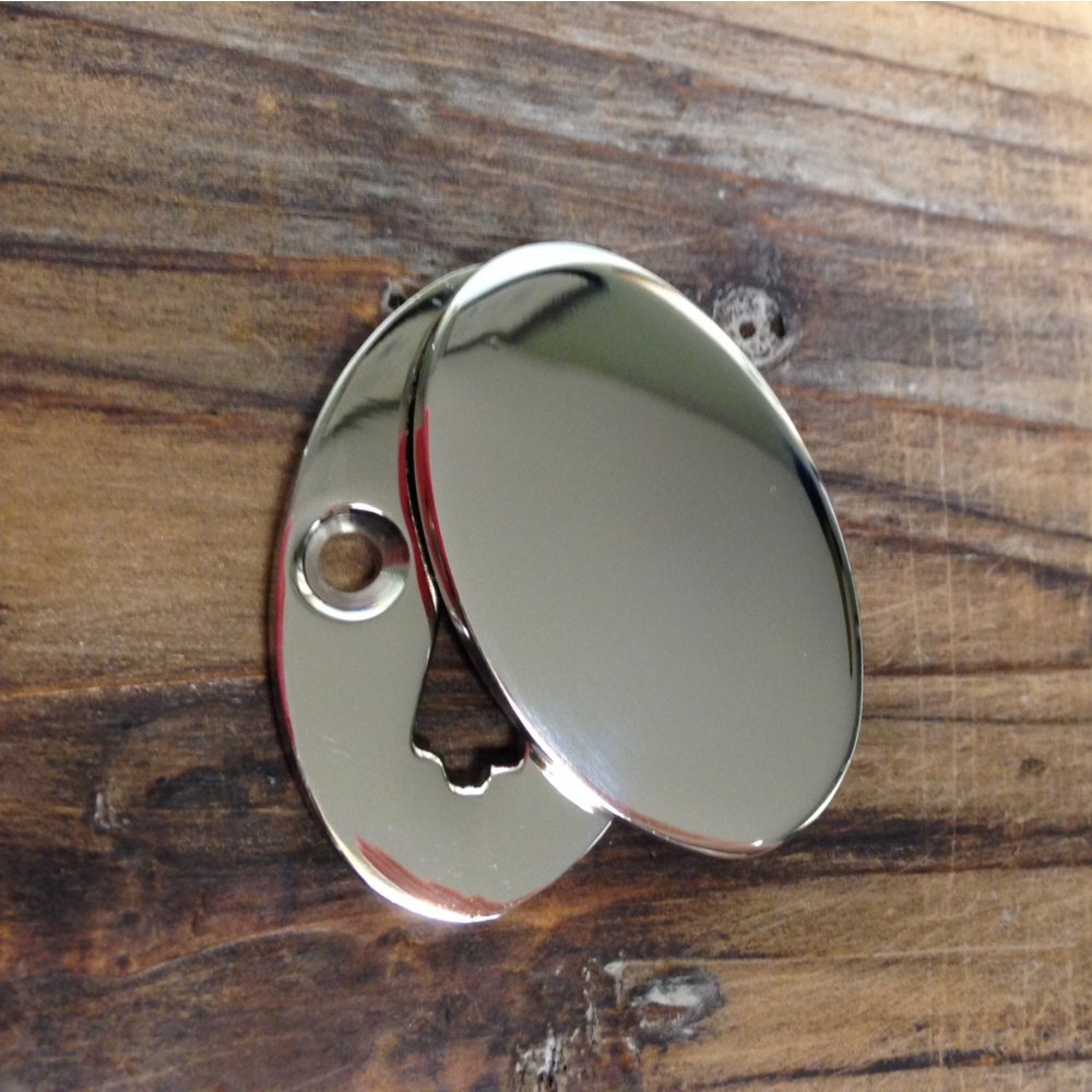Open Oval Covered Escutcheon in Polished Nickel
