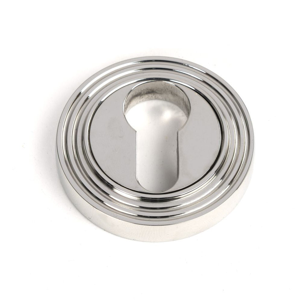Polished Stainless Steel Round Beehive Euro Escutcheon