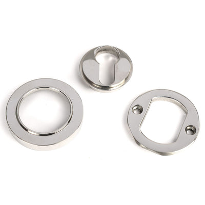 Polished Stainless Steel Round Euro Escutcheon in parts