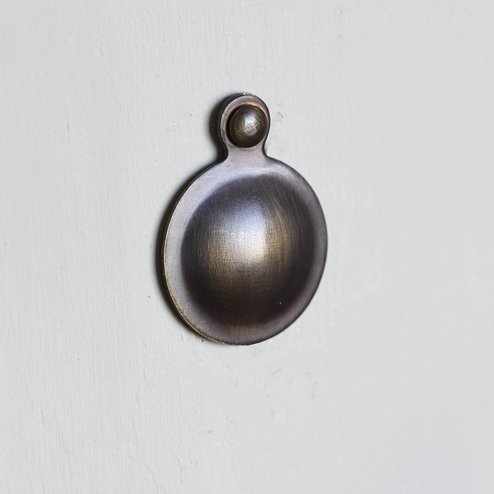 Solid brass Plain Round Escutcheon with cover in Distressed Antique finish.