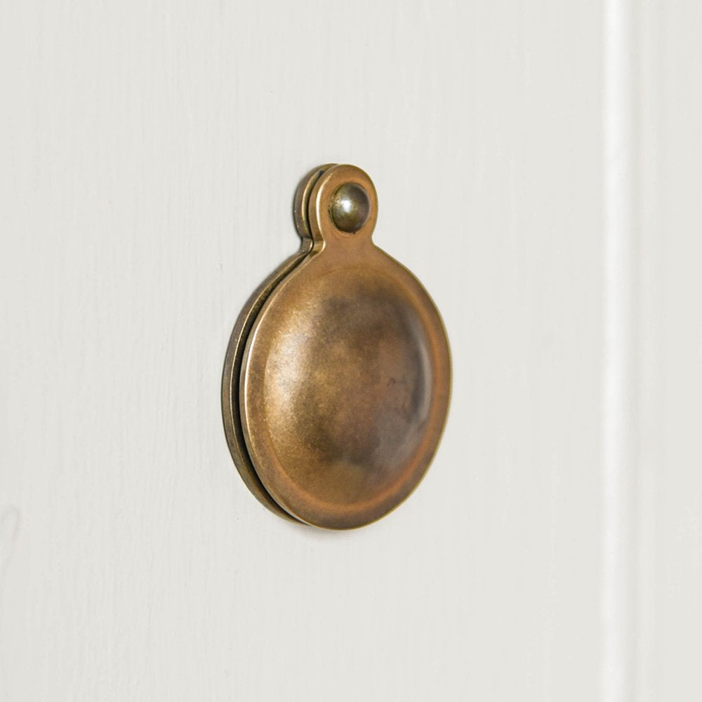 Solid brass Plain Round Covered Escutcheon in Aged finish.