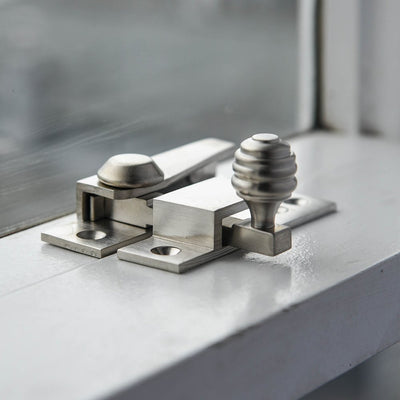 Solid brass Beehive Sash Window Fastener with plated Satin Nickel finish.