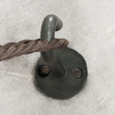 Black Iron Ceiling/Wall Hook in Use
