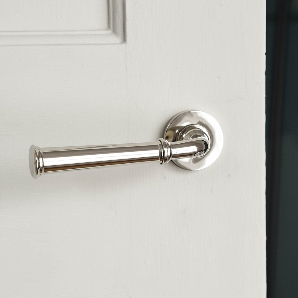 Solid brass Grace Lever Handles in Polished Nickel plated finish.