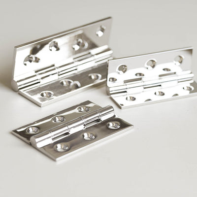 Three sizes - Pair of PBW Butt Hinges in Polished Nickel plated finish.