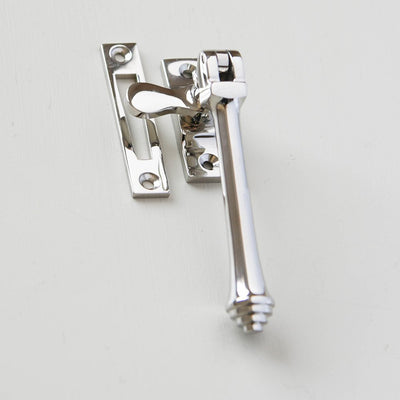 Solid brass Fairmount Mortise Plate Casement Fastener in Polished Nickel plated finish.