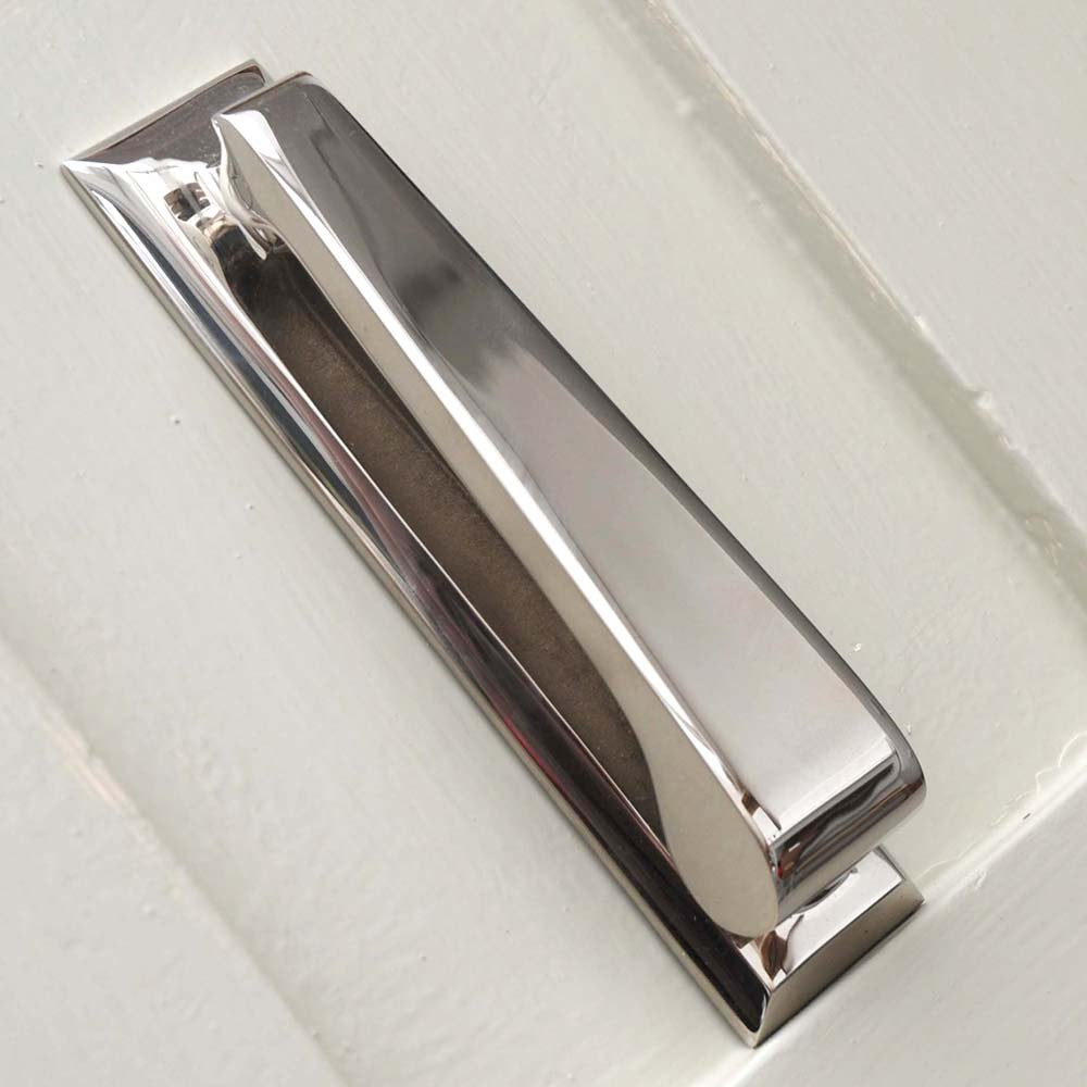 Solid brass Plain Door Knocker in Polished Nickel plated finish.