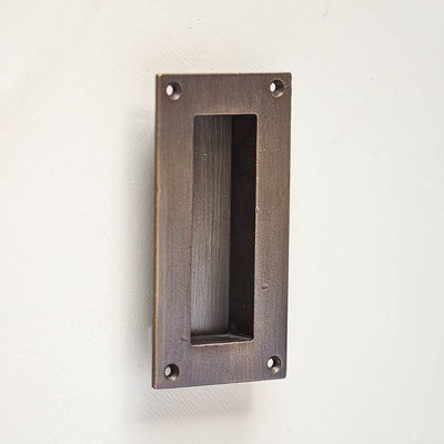 Rectangular Flush Pull Handle made from solid brass with Distressed Antique finish.