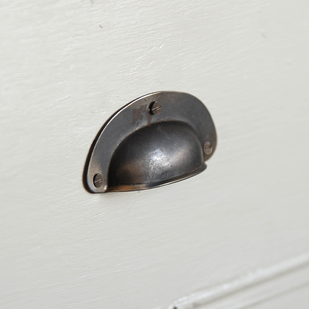 Small Pressed Brass Drawer Pull Handle in Aged Finish