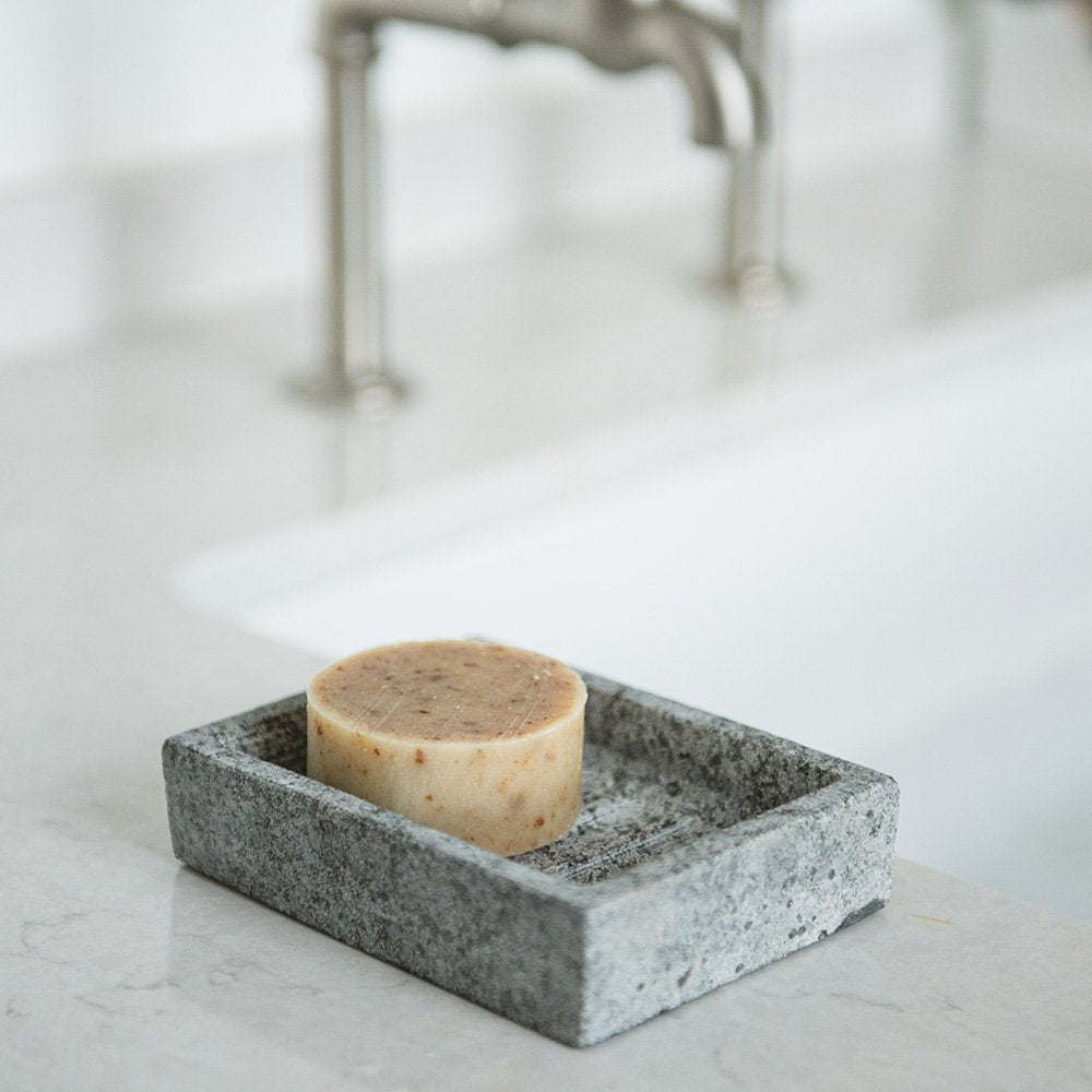 Rectangular granite soap dish