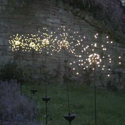 Solar Starburst Stake Lights in Garden