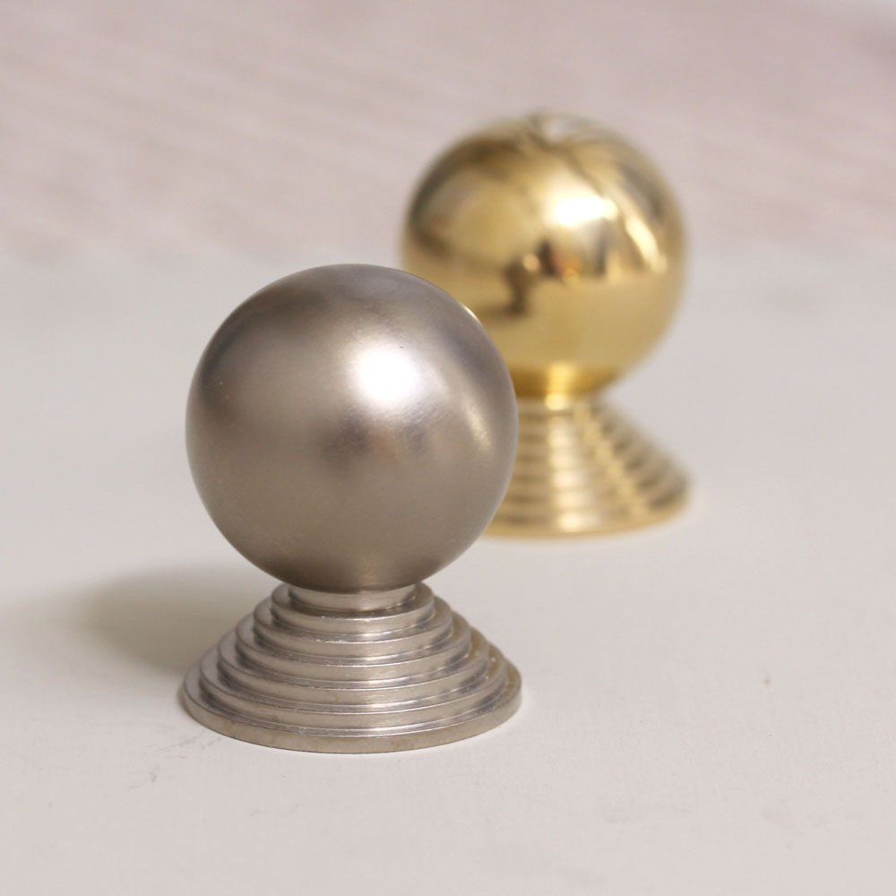 Satin Nickel & Brass Ball Cabinet Knob