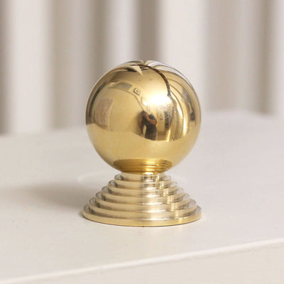 Ball and Step Brass Cabinet Knob