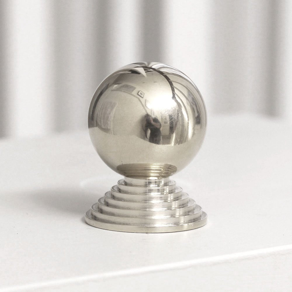 Polished Nickel Ball & Step Cabinet Knob