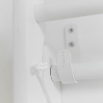 Detail of Brackets on White Wall Mounted Wooden Clothes Airer