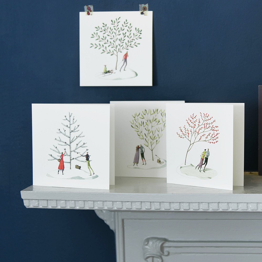 Laura Stoddart winter scenes christmas cards in four festive designs